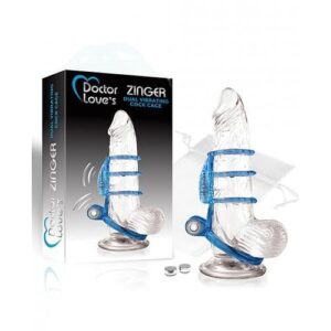 Doctor Love's Zinger Dual Vibrating Cock Cage - Blue