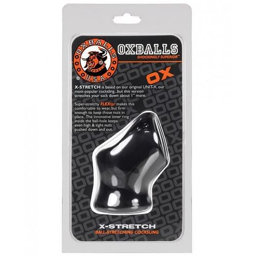 Oxballs Unit X Stretch Cock Ring, Ball Stretcher Black - Image 3