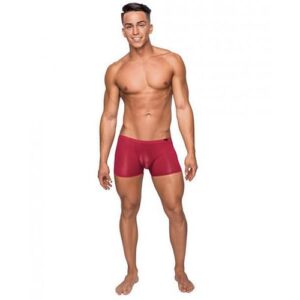 Seamless Sleek Shorts Sheer Pouch Red Medium
