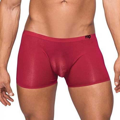Seamless Sleek Shorts Sheer Pouch Red Large - Image 2