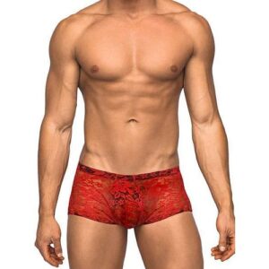 Mini Shorts Stretch Lace Small Red