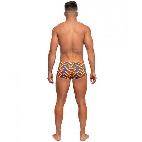 Pride Fest Contoured Pouch Mini Shorts Rainbow Sm - Image 3