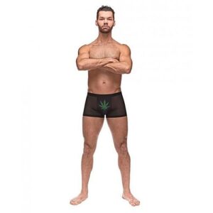 Private Screening Micro Mesh & Modal Pot Leaf Black Xl