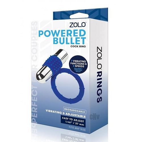 Zolo Rechargeable Vibe Cock Ring Navy