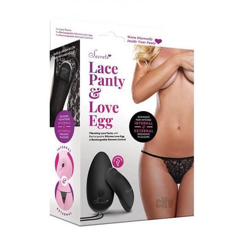 Secret Lace Panty Egg Black
