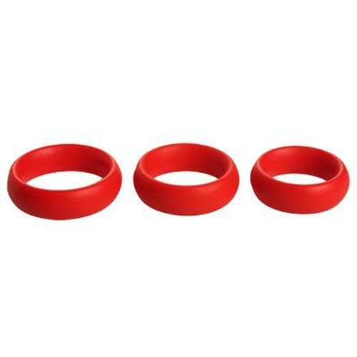 3 Piece Silicone C Ring Set - Red - Image 3