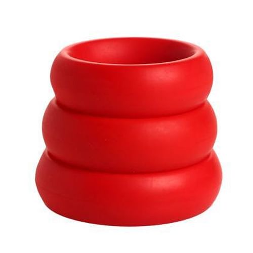 3 Piece Silicone C Ring Set - Red - Image 4