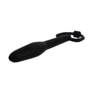 Silicone Cum Thru D-Ring Penis Plug Black