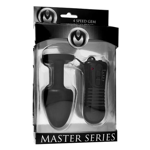 Paragon Gem Accented Vibrating Anal Plug Black - Image 4