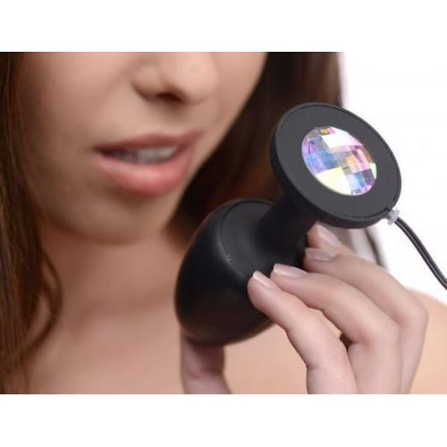 Paragon Gem Accented Vibrating Anal Plug Black - Image 5