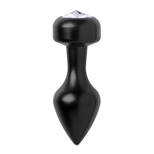 Spade Petite Jeweled Anal Plug Aluminum Black - Image 2
