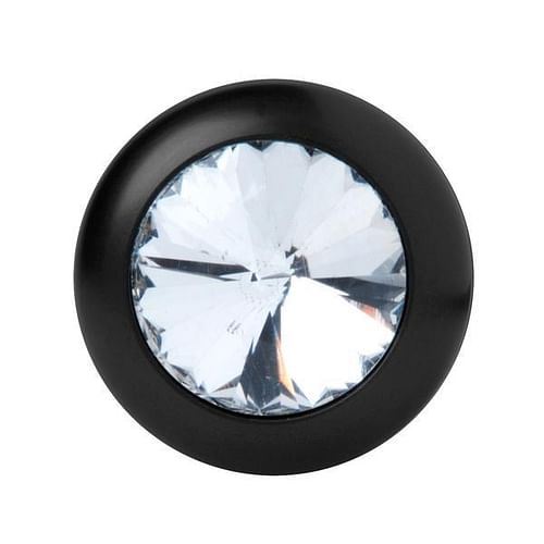 Spade Petite Jeweled Anal Plug Aluminum Black - Image 3