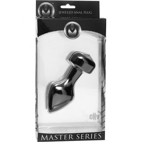 Spade Petite Jeweled Anal Plug Aluminum Black - Image 4