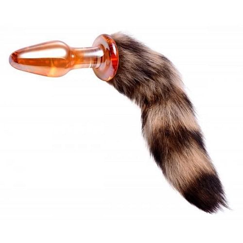 Tailz Faux Fox Tail Orange Glass Anal Plug - Image 2