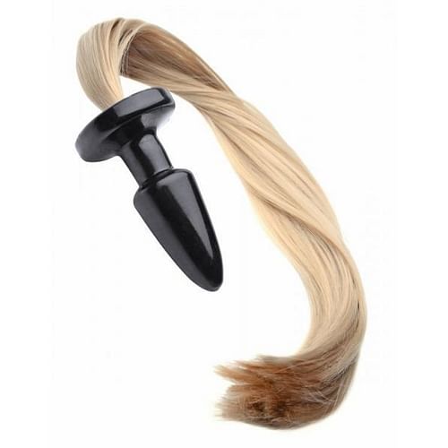 Tailz Pony Tail Blonde Anal Plug Black - Image 3