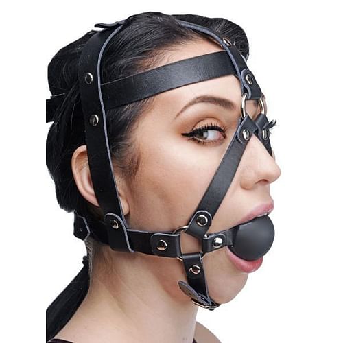Ball Gag Head Harness Black Bulk - Image 2