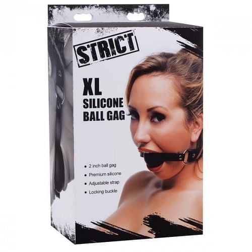 Strict XL 2 Inches Silicone Ball Gag Black O/S - Image 5