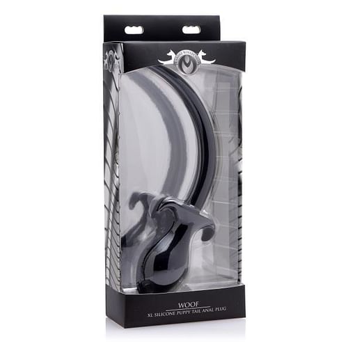 Woof XL Silicone Puppy Tail Butt Plug Black - Image 2