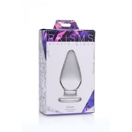 Ember Weighted Tapered Anal Plug Glass Clear - Image 5