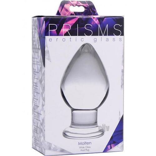Prisms Molten Wide Glass Butt Plug Clear - Image 4
