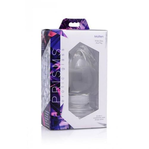Prisms Molten Wide Glass Butt Plug Clear - Image 5