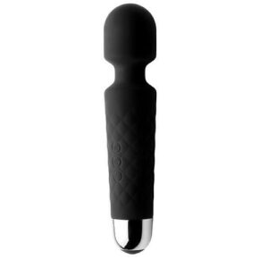 Deep Velvet 18X Silicone Massage Wand Black
