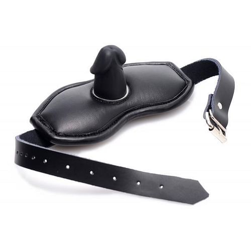 Leather Padded Silicone Penis Mouth Gag - Image 2
