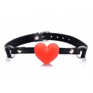Heart Beat Silicone Heart Shaped Mouth Gag Red