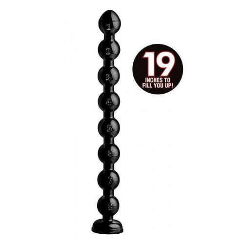 Hosed 19 Inches Beaded Thick Anal Snake Black