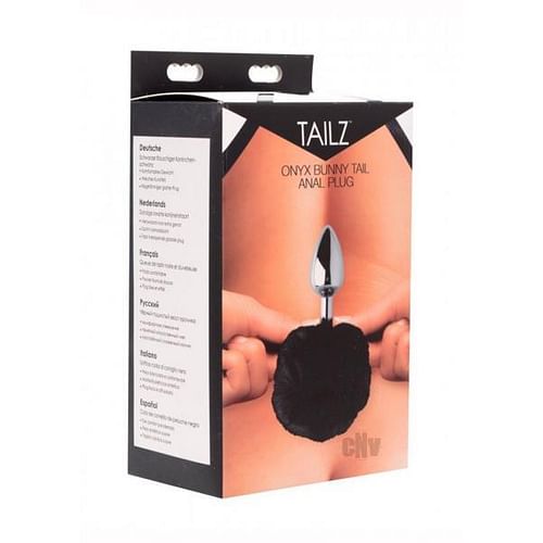 Onyx Bunny Tail Anal Plug Black - Image 4