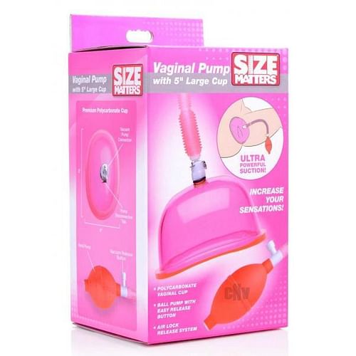 Size Matters Vaginal Pump Large 5 Inches Cup Pink - Image 4