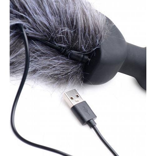 Gray Remote Control Vibrating Fox Tail Anal Plug - Image 3