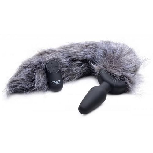 Gray Remote Control Vibrating Fox Tail Anal Plug - Image 5