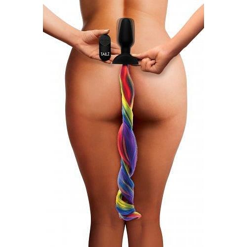 Rainbow Vibrating Pony Tail Anal Plug - Image 2