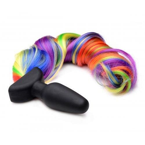 Rainbow Vibrating Pony Tail Anal Plug - Image 5