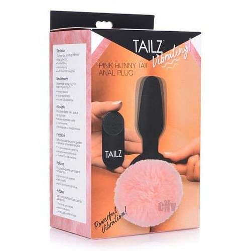 Pink Bunny Tail Vibrating Anal Plug - Image 4