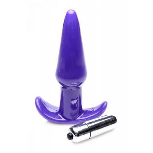 Smooth Vibrating Anal Plug Purple - Image 2