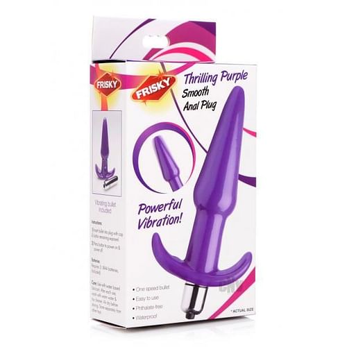Smooth Vibrating Anal Plug Purple - Image 3