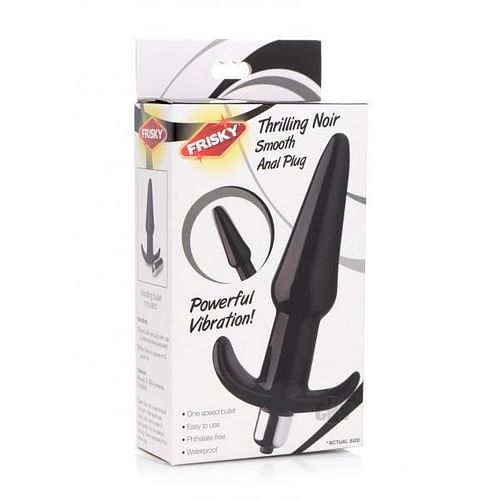 Smooth Vibrating Anal Plug Black - Image 4