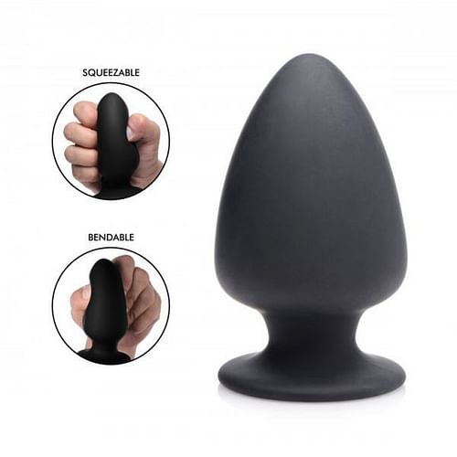 Squeezable Silicone Anal Plug Small Black - Image 2
