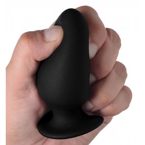 Squeezable Silicone Anal Plug Small Black - Image 5