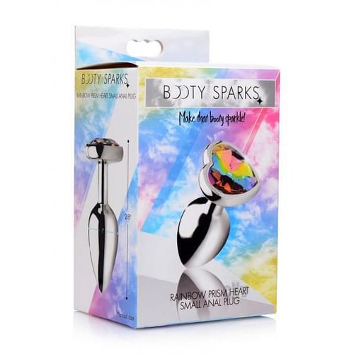 Bootysparks Rainbow Prism Heart Anal Plug - Small - Image 2