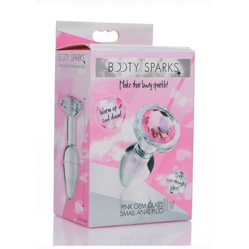 Pink Gem Glass Anal Plug - Small - Image 2