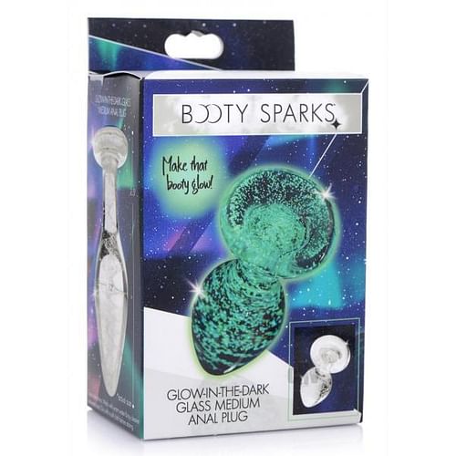 Glow-in-the-dark Glass Anal Plug - Medium - Image 2