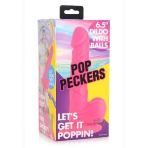 Pop Peckers Dildo W/balls 6.5 Pink