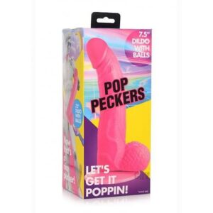 Pop Peckers Dildo W/balls 7.5 Pink