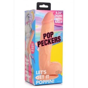 Pop Peckers Dildo W/balls 8.25 Light