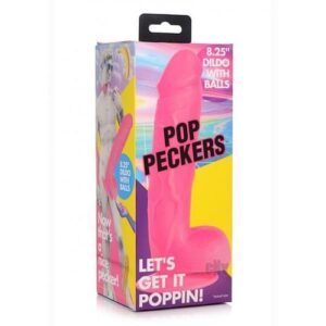 Pop Peckers Dildo W/balls 8.25 Pink