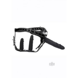 Strict Dbl Pen Strap On Harness Black