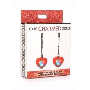 Charmed Light Up Heart Tweezer Nip Red